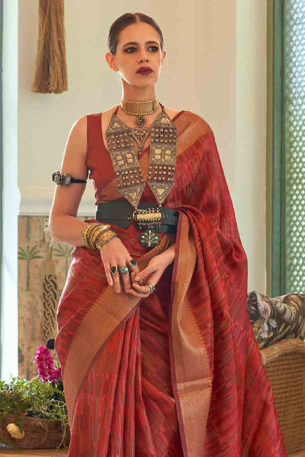 Buy Taffy Pink Bandhej Patola Pure Silk Saree Nitaraa