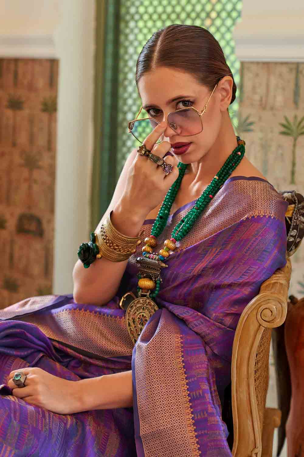 Buy Pink And Blue Patola Saree Nitaraa