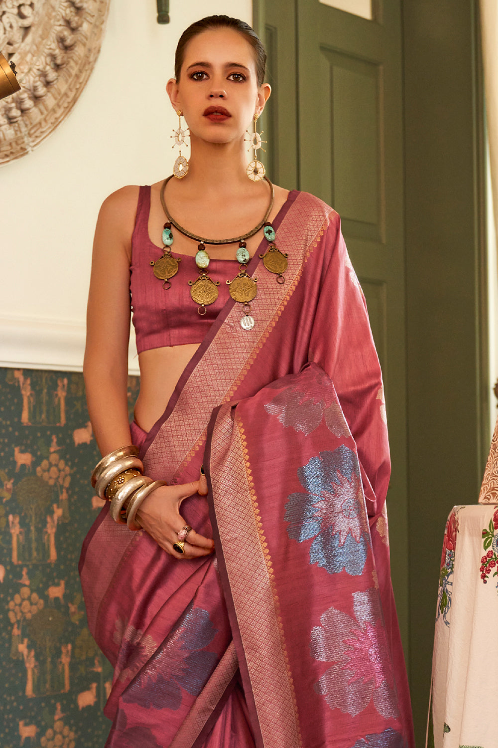 Buy Fern Green Banarasi Saree Nitaraa