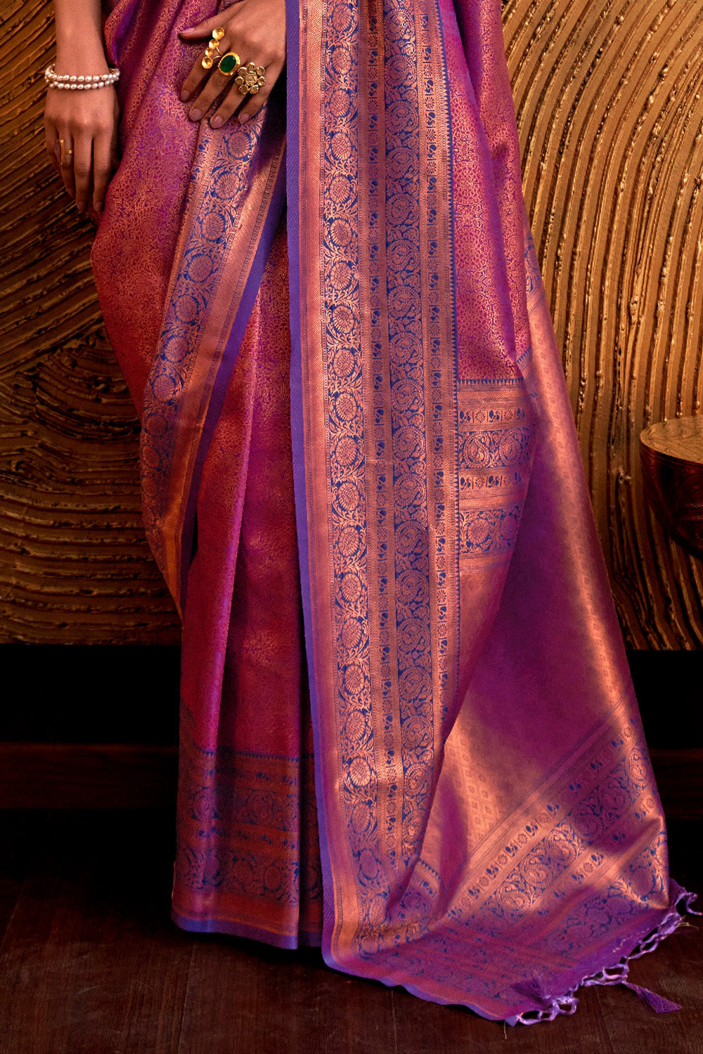 Purple Silk Saree With Blouse Piece