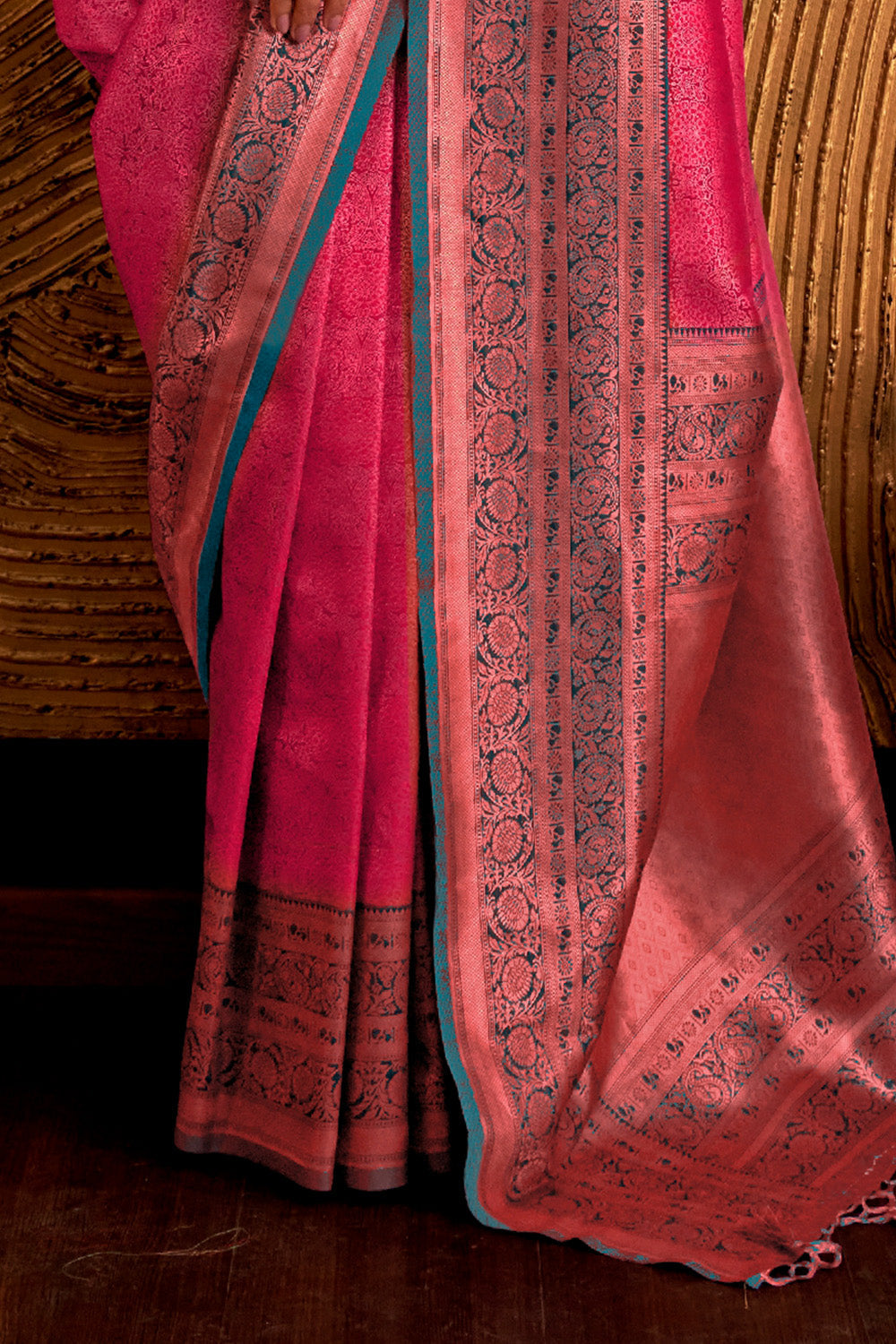 Pink Silk Saree With Blouse Piece