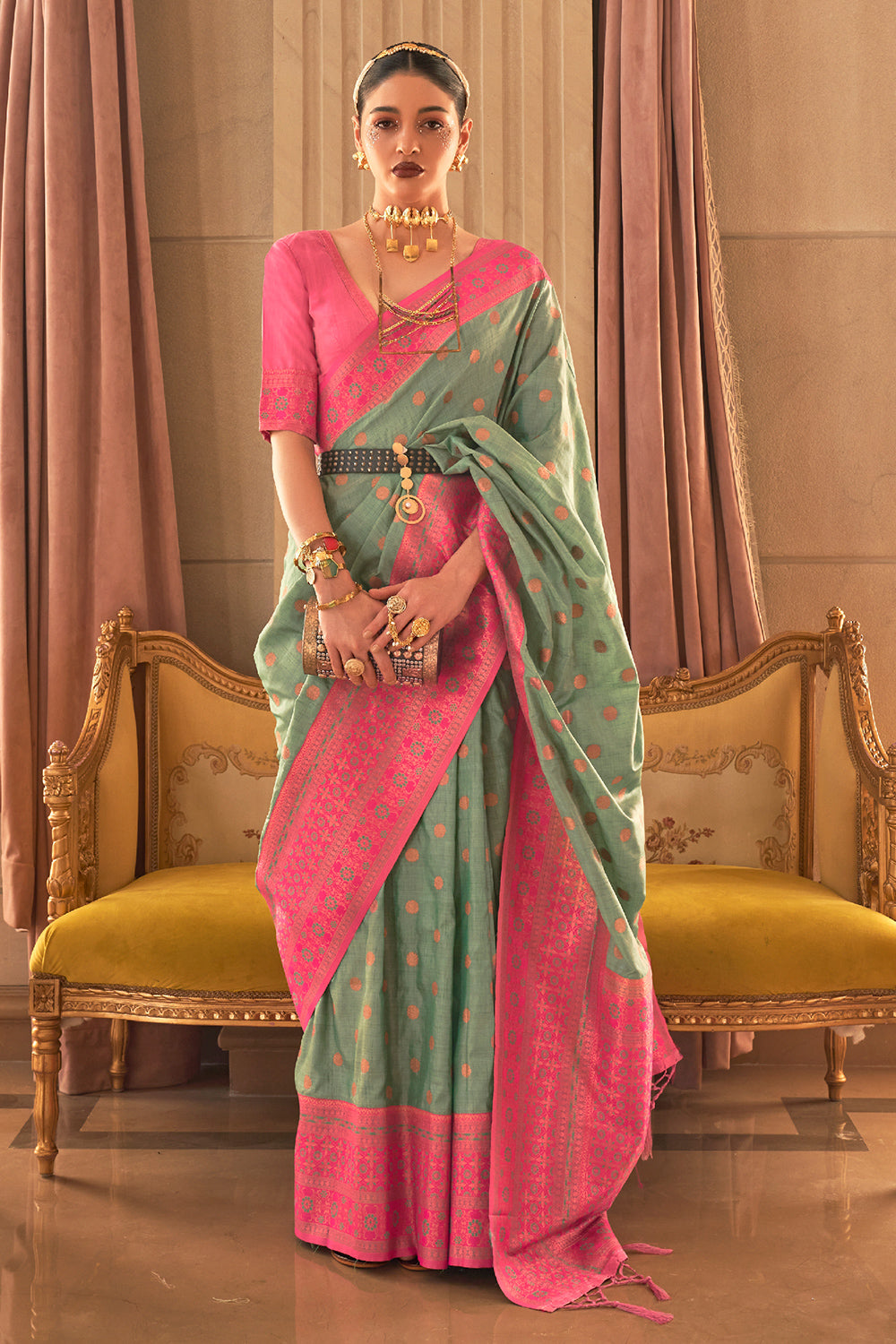 Buy Coral Paithani Silk Saree Nitaraa