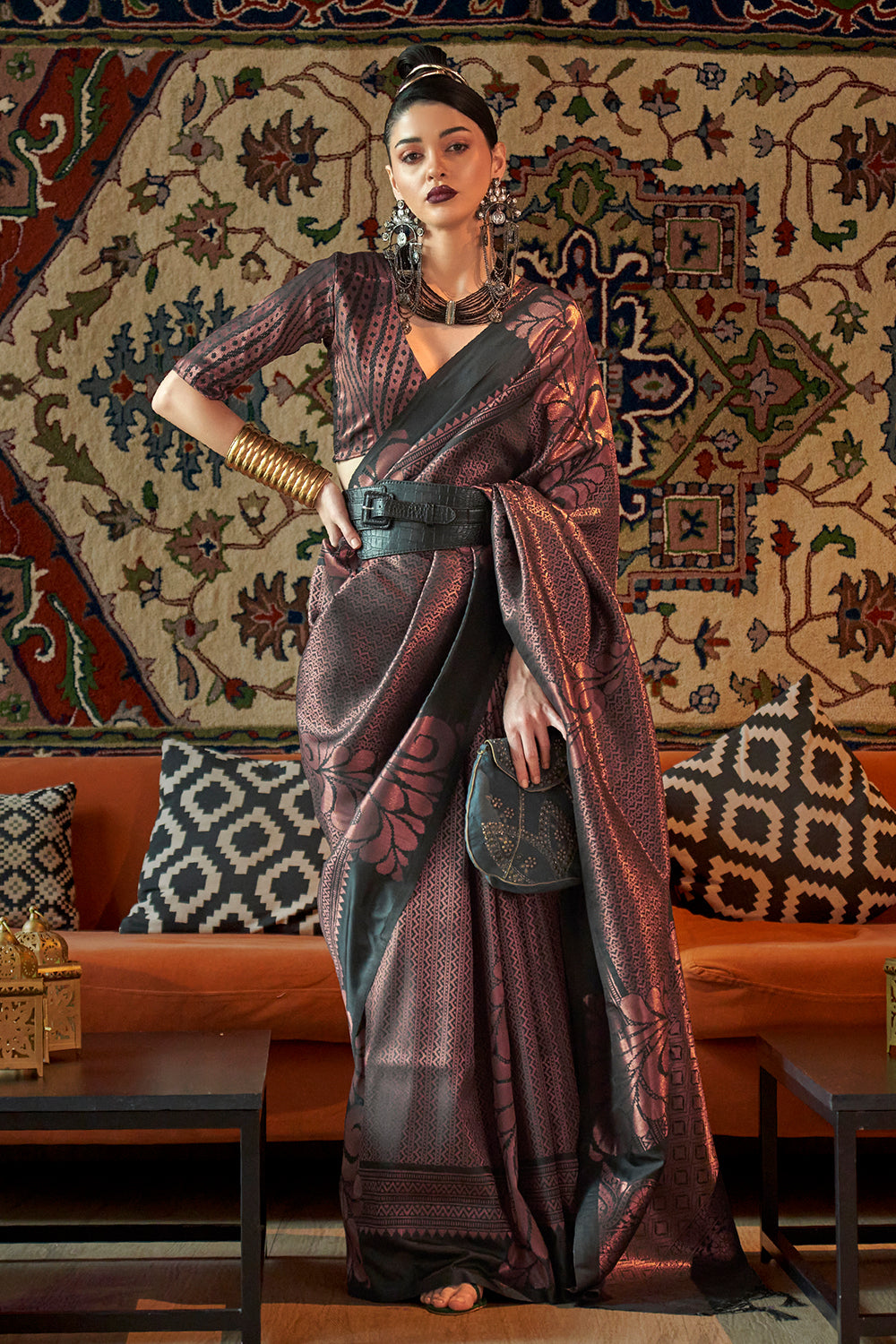 Buy Teal Blue Banarasi Saree Nitaraa