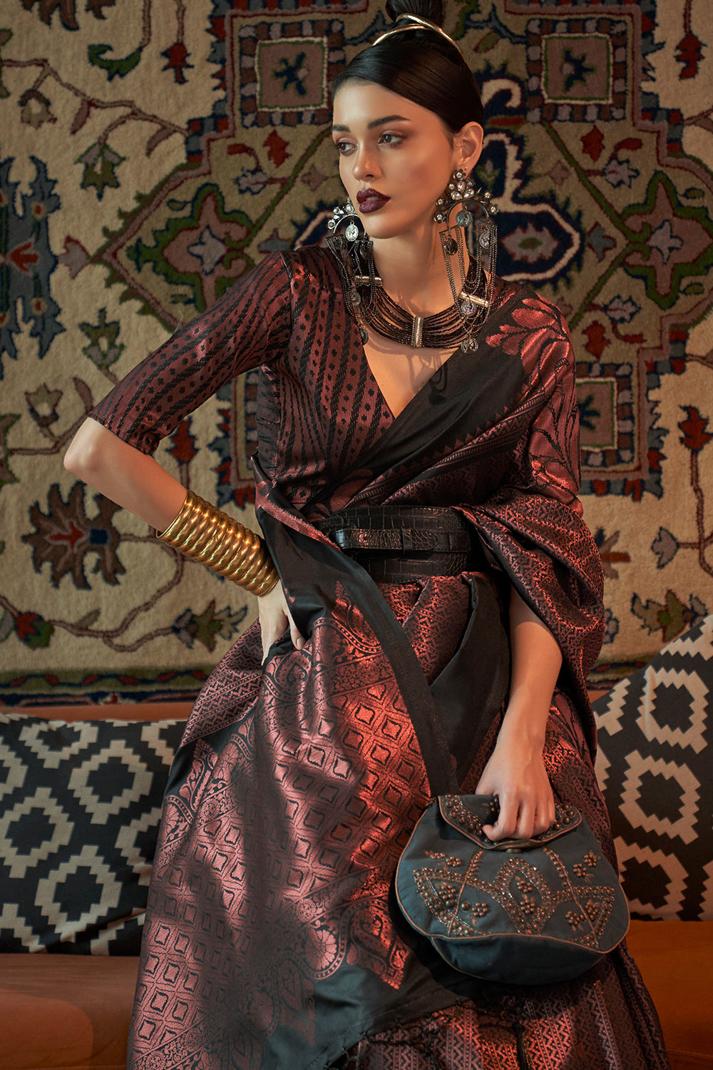 Buy Mineral Turquoise Blue Tussar Saree Nitaraa