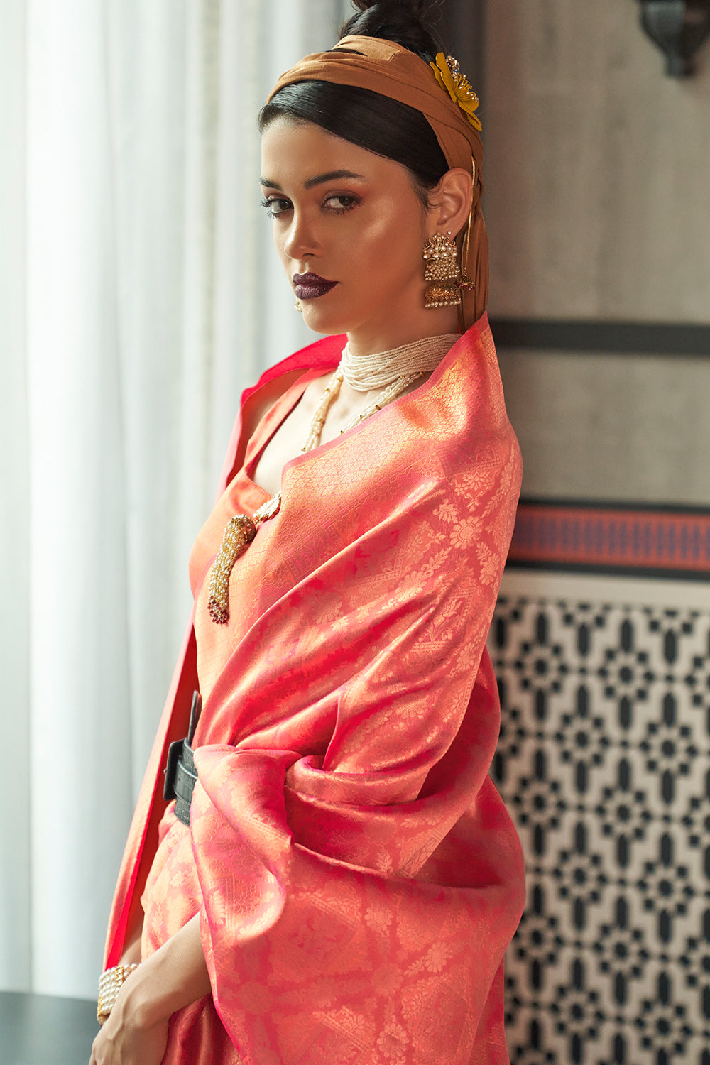 Buy Chilli Red Banarasi Butti Saree Nitaraa