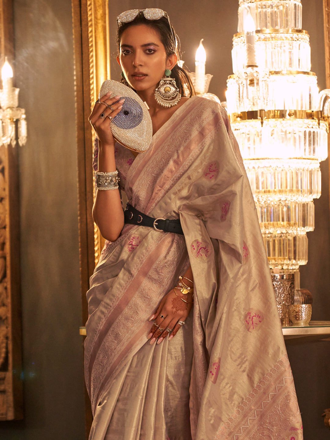 Ira Sharma In Off White Kanjivaram Saree