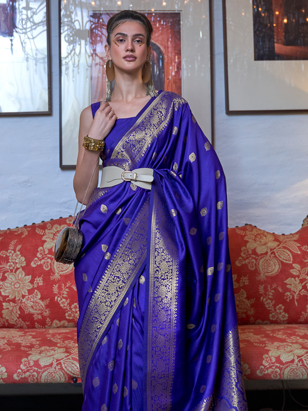 Cerulean Blue Banarasi Saree