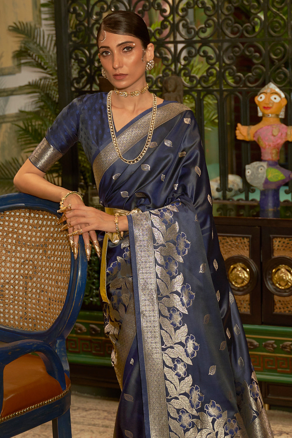 Buy Lavender Banarasi Silk Saree With Blouse Piece Nitaraa