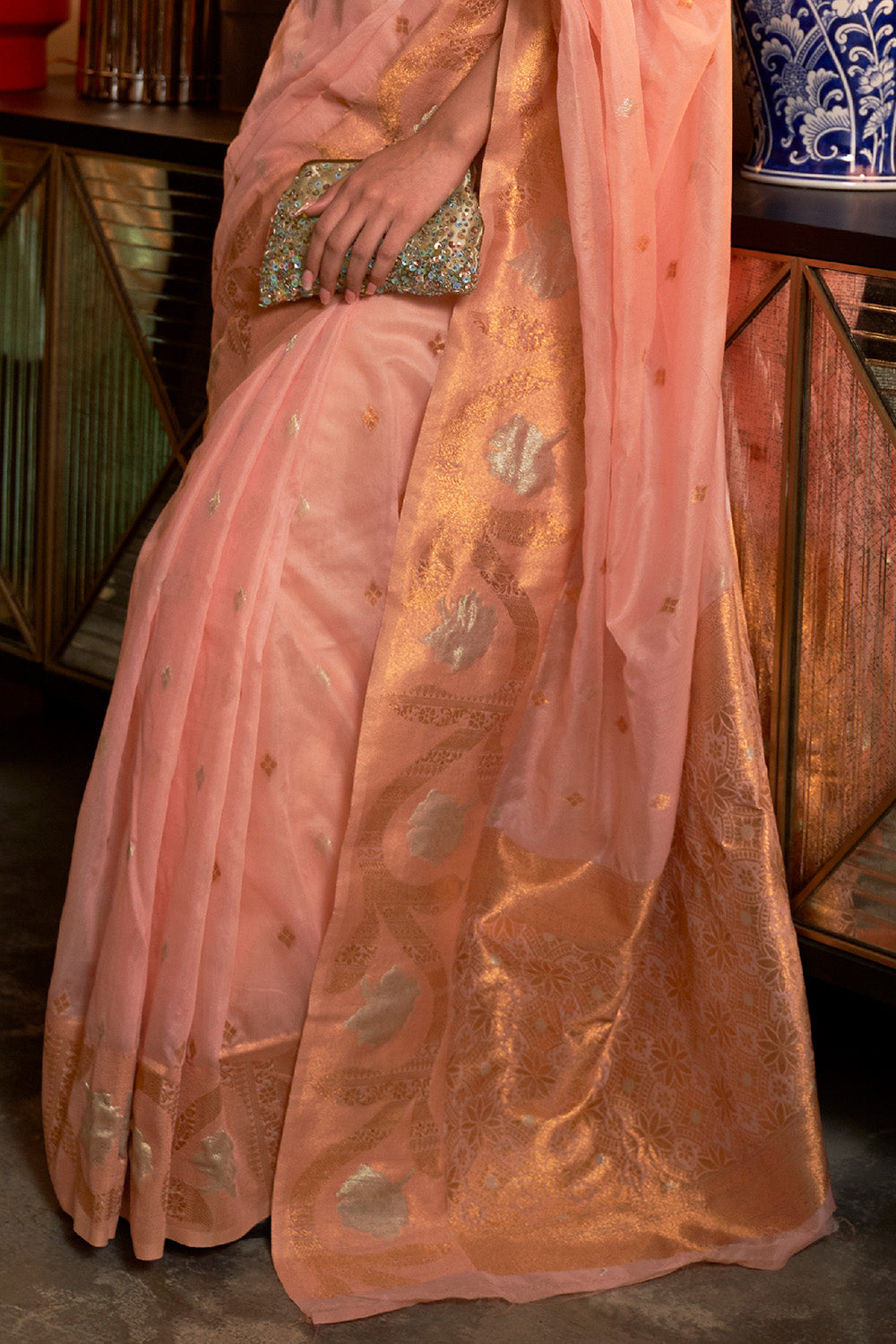 Buy Pink Banarasi Silk Saree Nitaraa