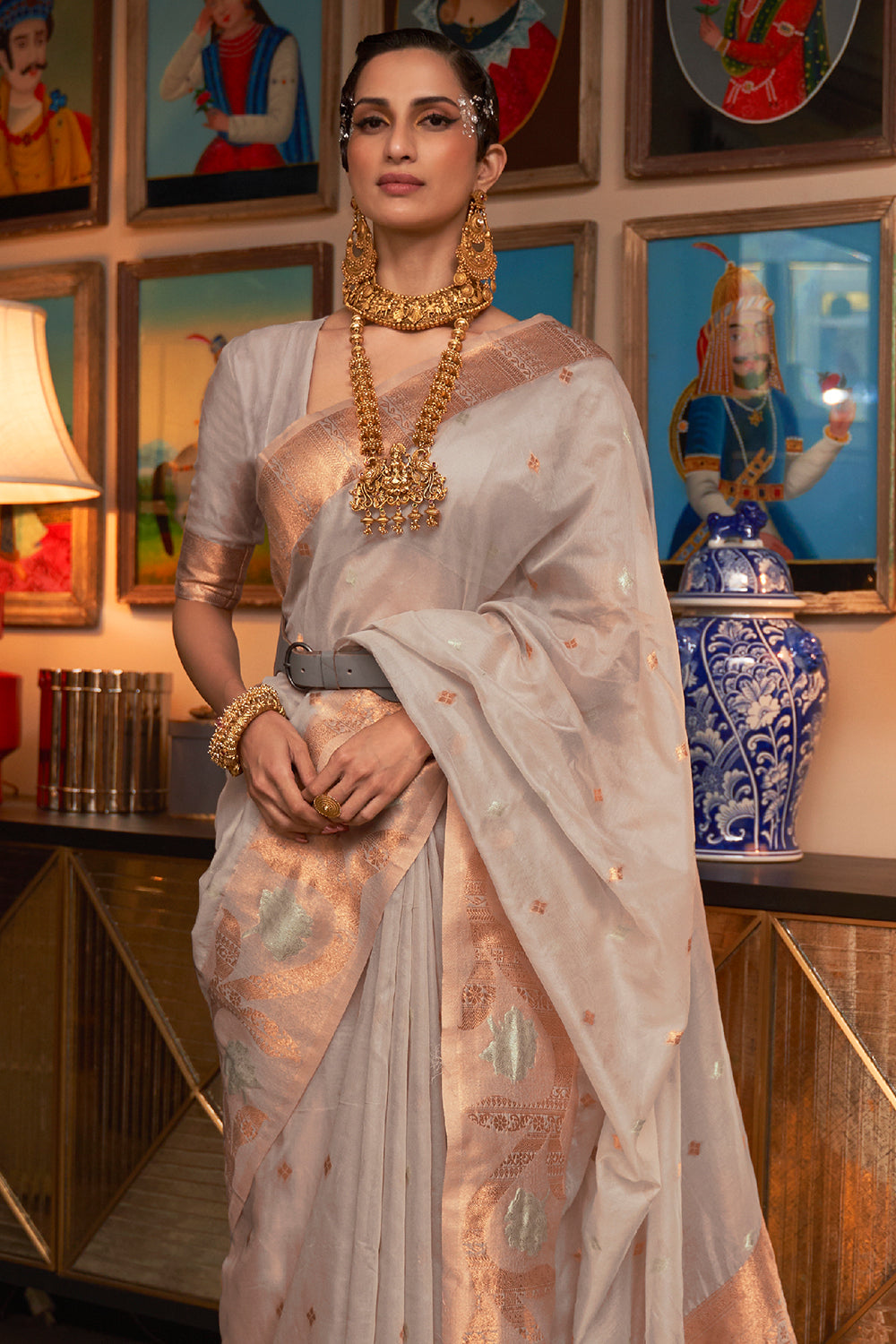 Buy Pink Banarasi Silk Saree Nitaraa