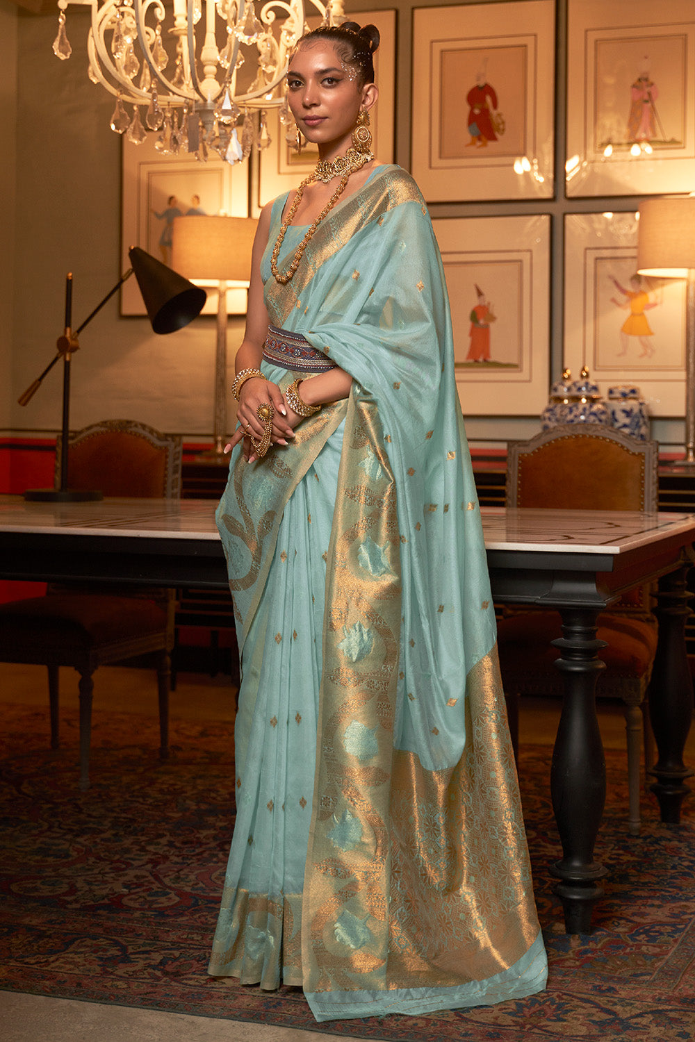 Buy Red And Orange Raw Silk Saree Nitaraa