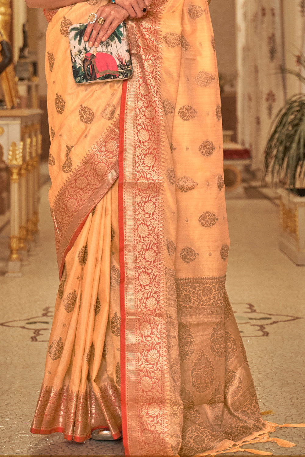 Buy Juniper Green Banarasi Silk Saree Nitaraa