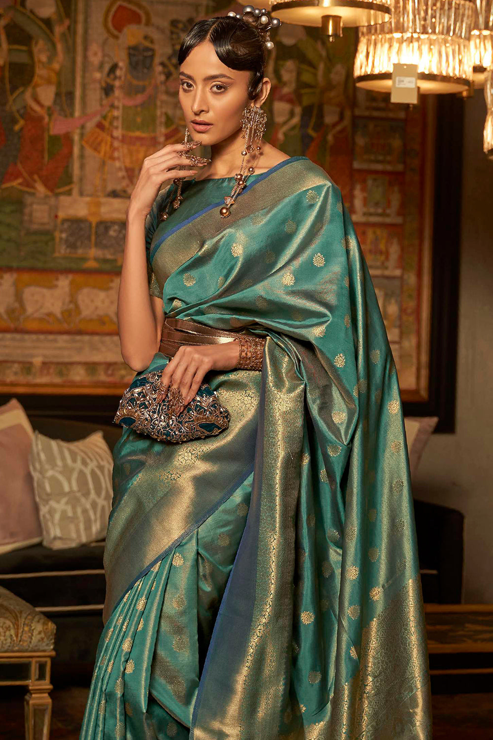 Buy Mustard Yellow Raw Silk Saree Nitaraa