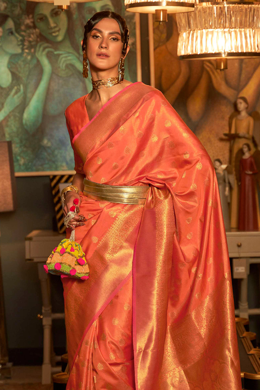 Buy Baby Pink Paithani Patola Silk Saree Nitaraa