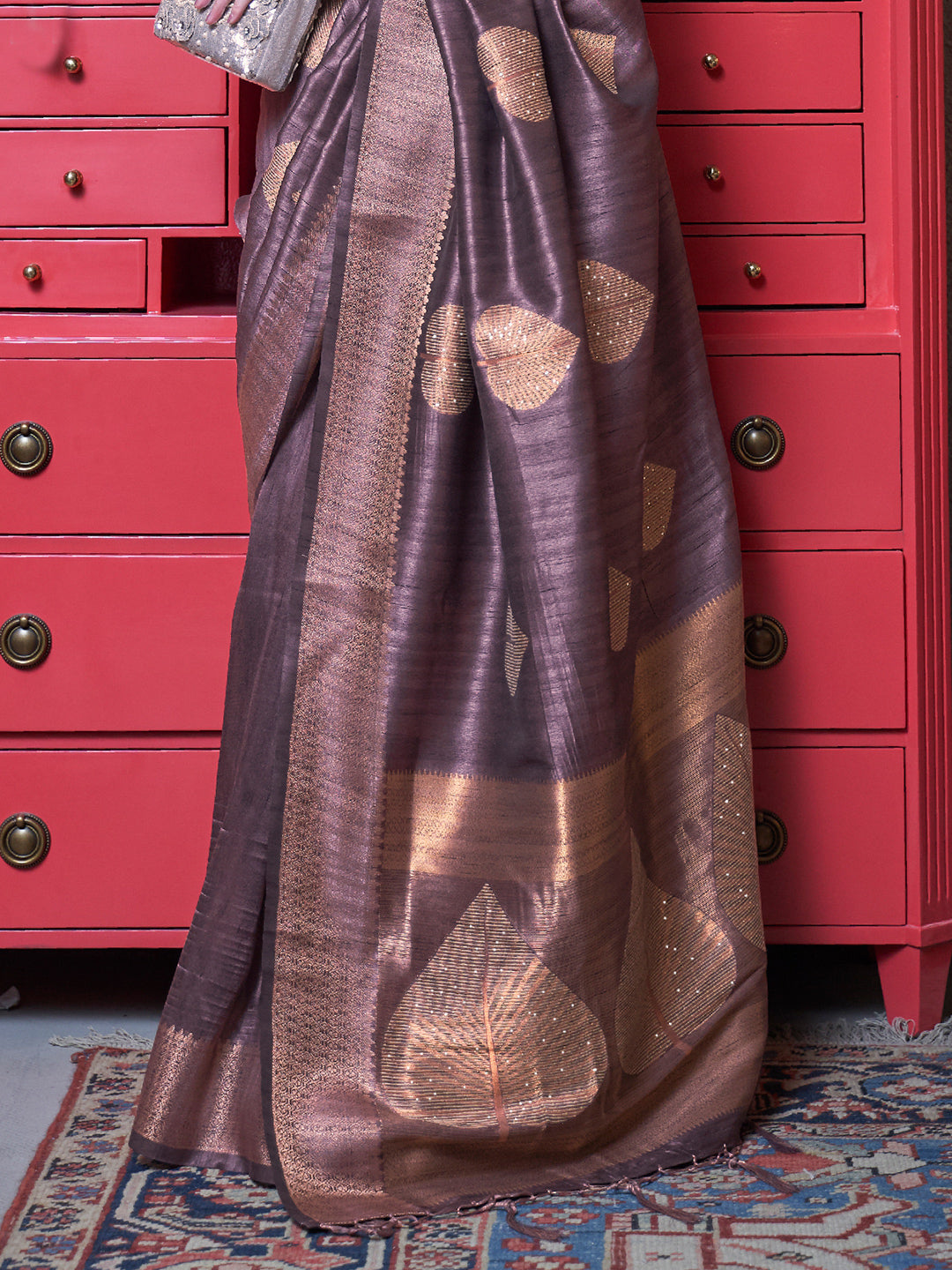 Tan Brown Banarasi Saree