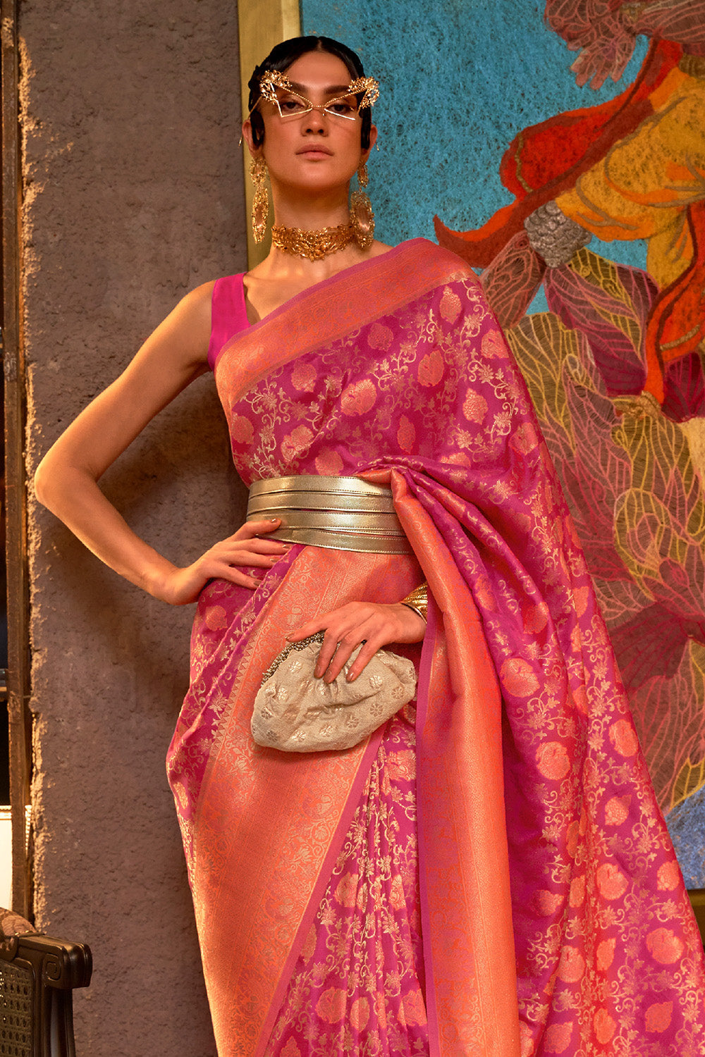 Buy Red Raw Silk Saree Nitaraa