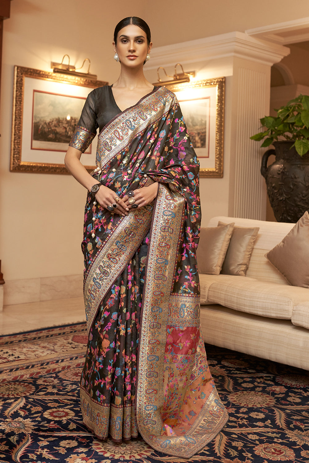 Buy Bubblegum Pink Linen Saree Nitaraa
