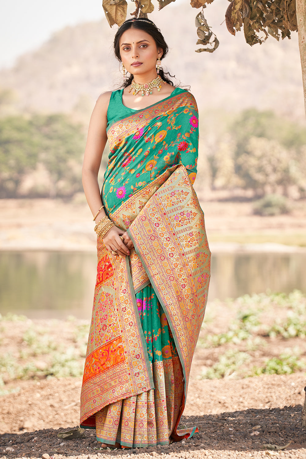 Buy Maroon Silk Cotton Saree Nitaraa