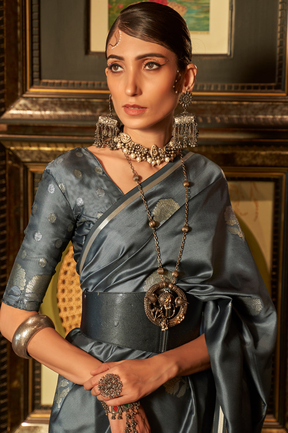 Buy Olive Green Patola Saree Nitaraa