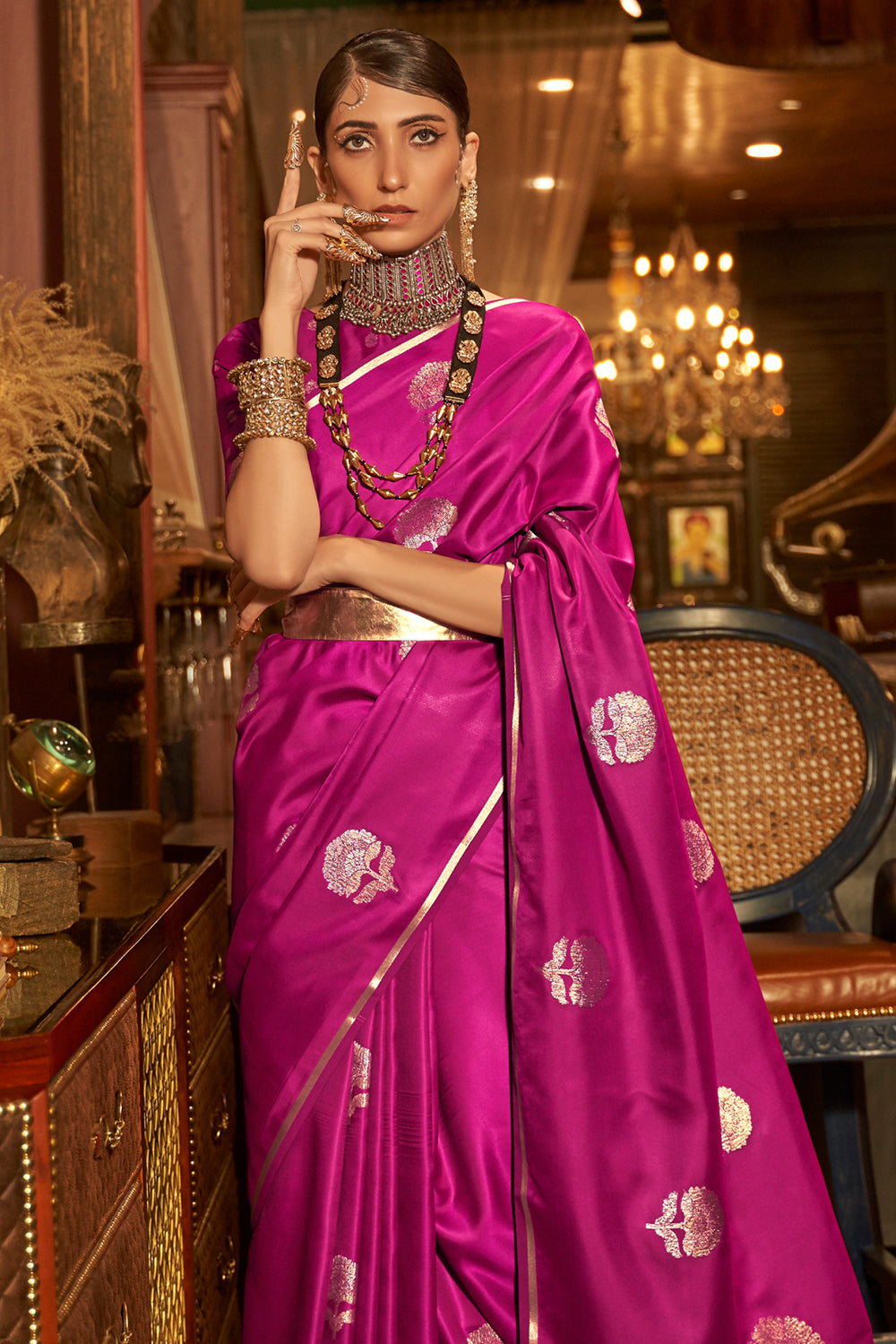 Buy Dark Red Designer Saree Nitaraa