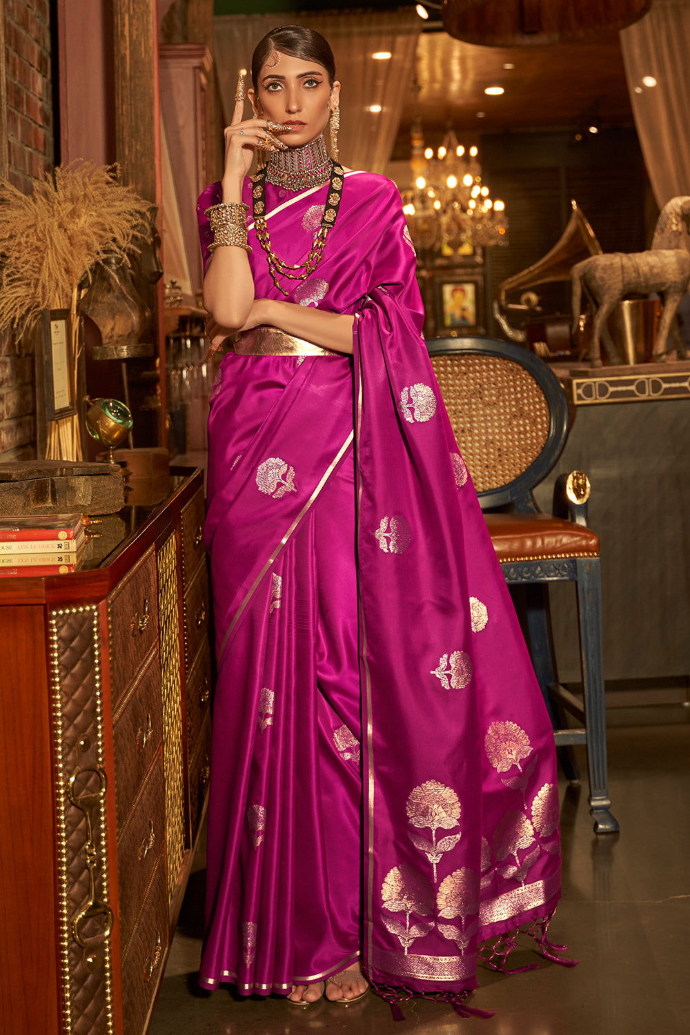 Buy Navy Blue Designer Saree Nitaraa