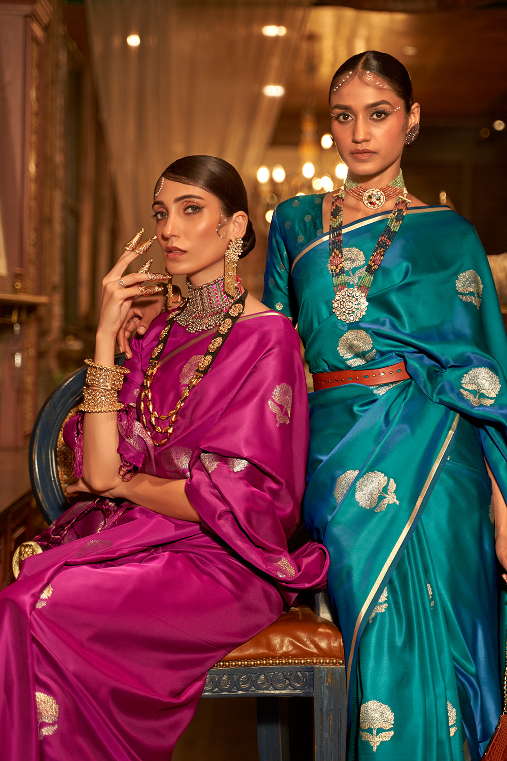 Buy Orange Grey Silk Saree Nitaraa