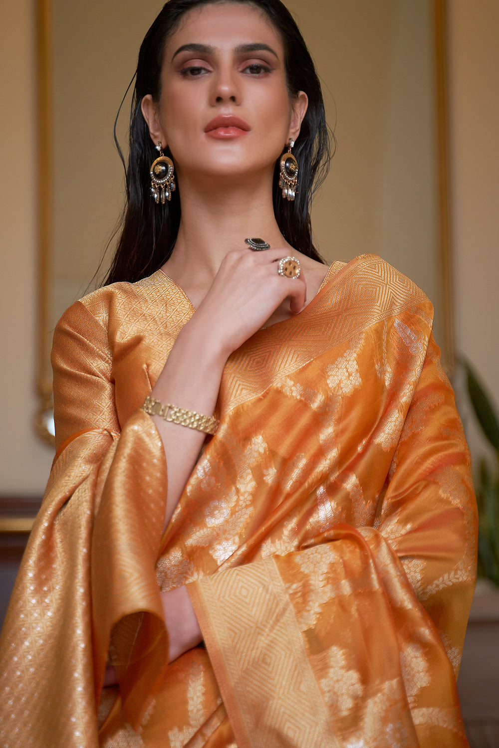 Buy Green Multicolour Organza Saree Nitaraa