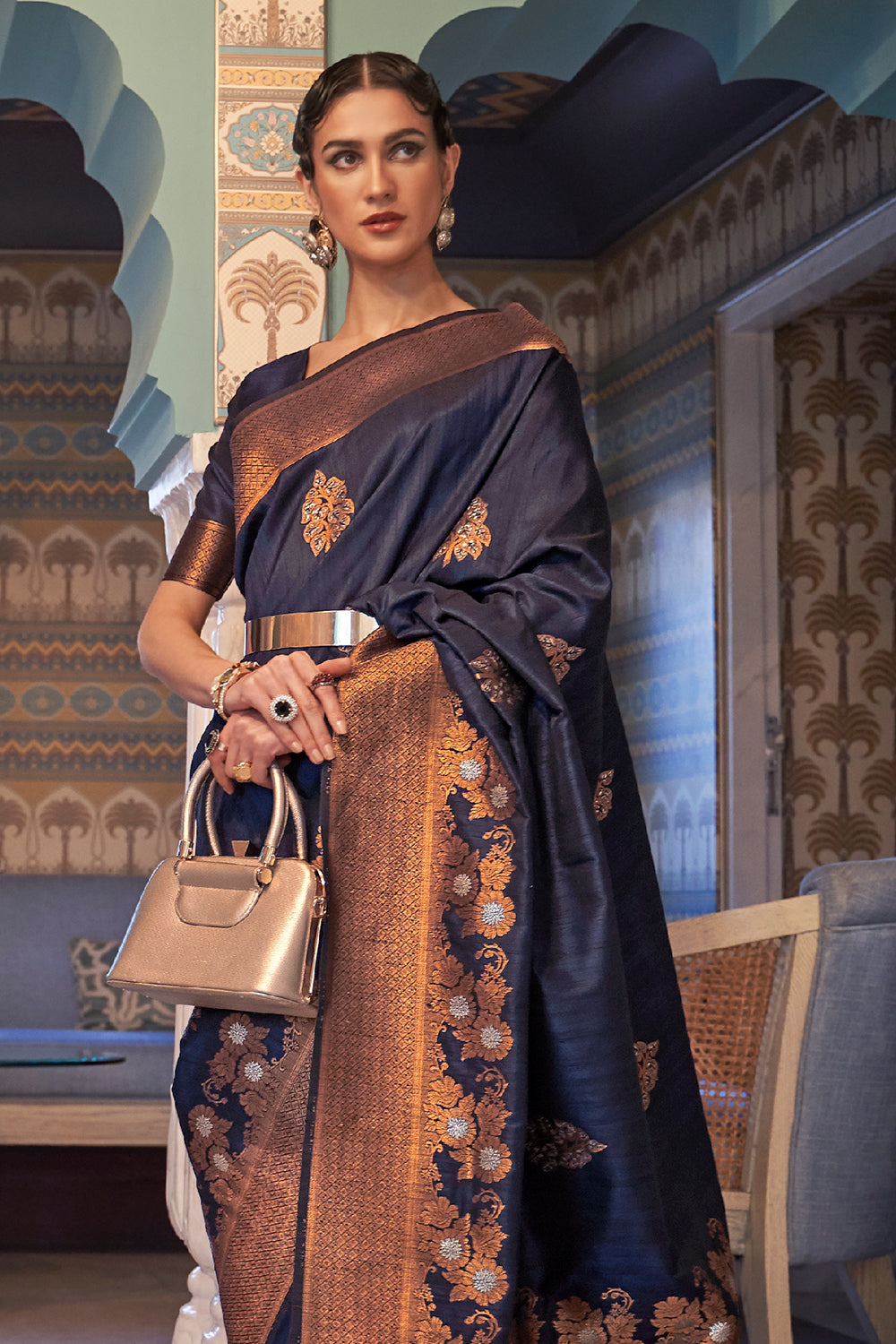 Buy Tan Yellow Chikankari Saree Nitaraa