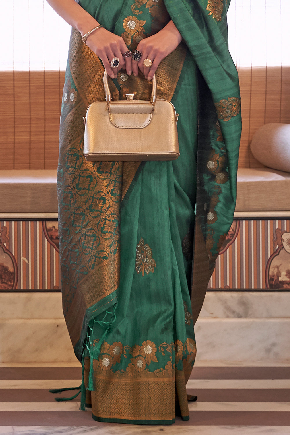 Buy Teal Green Kanjivaram Saree Nitaraa