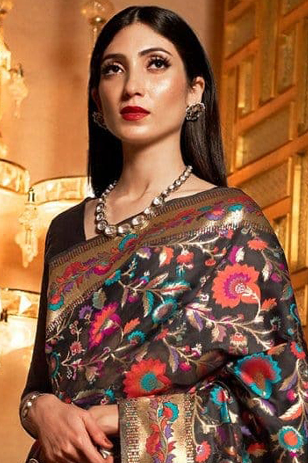 Buy Cyaan Blue Patola Saree Nitaraa