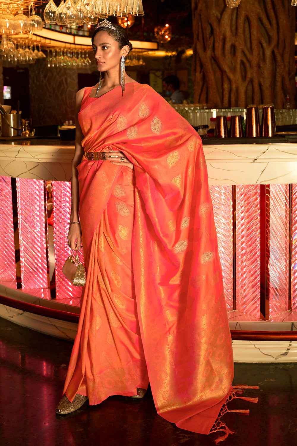 Buy Rosewood Marron Ilkal Sarees Nitaraa