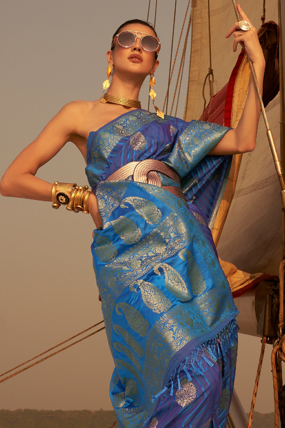 Buy Purple Silk Saree With Blouse Piece Nitaraa