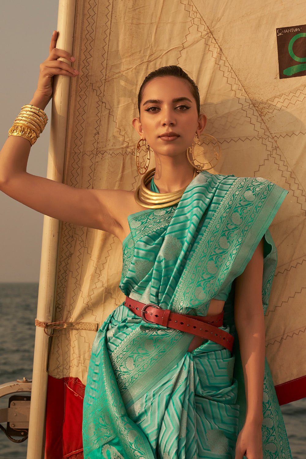 Buy Orange Silk Saree With Blouse Piece Nitaraa