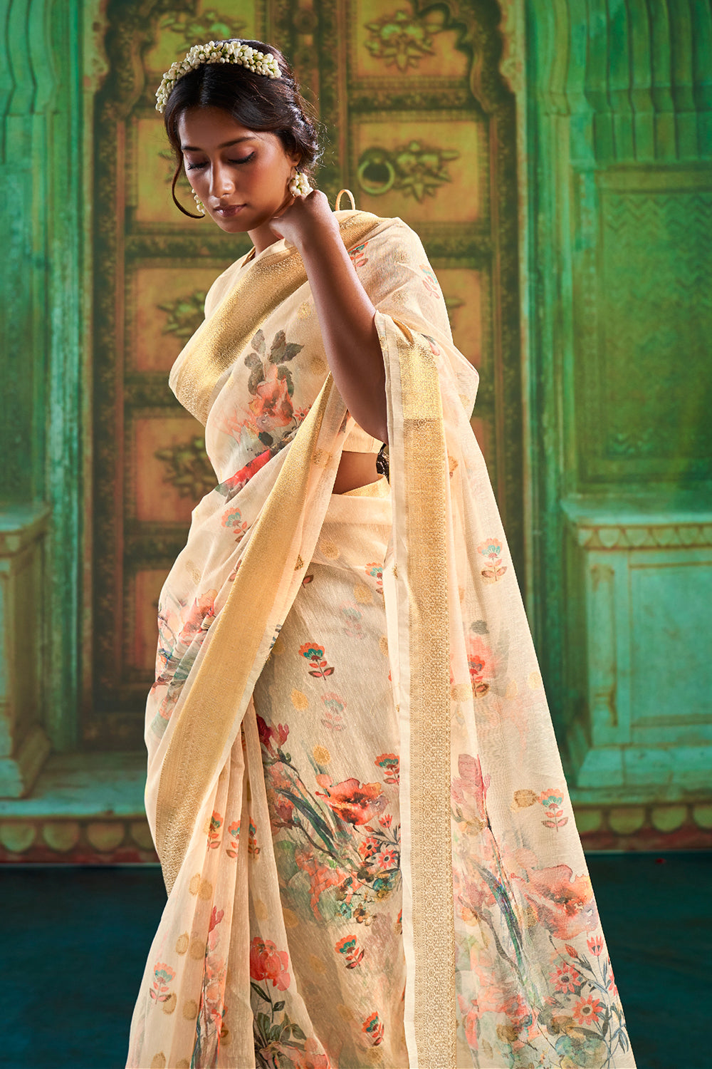 Buy Grape Purple Banarasi Chanderi Saree Nitaraa