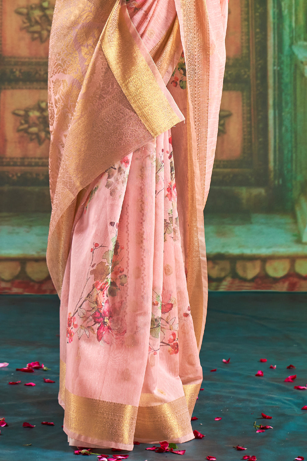 Buy Pine Green Shimmery Kanjivaram Saree Nitaraa