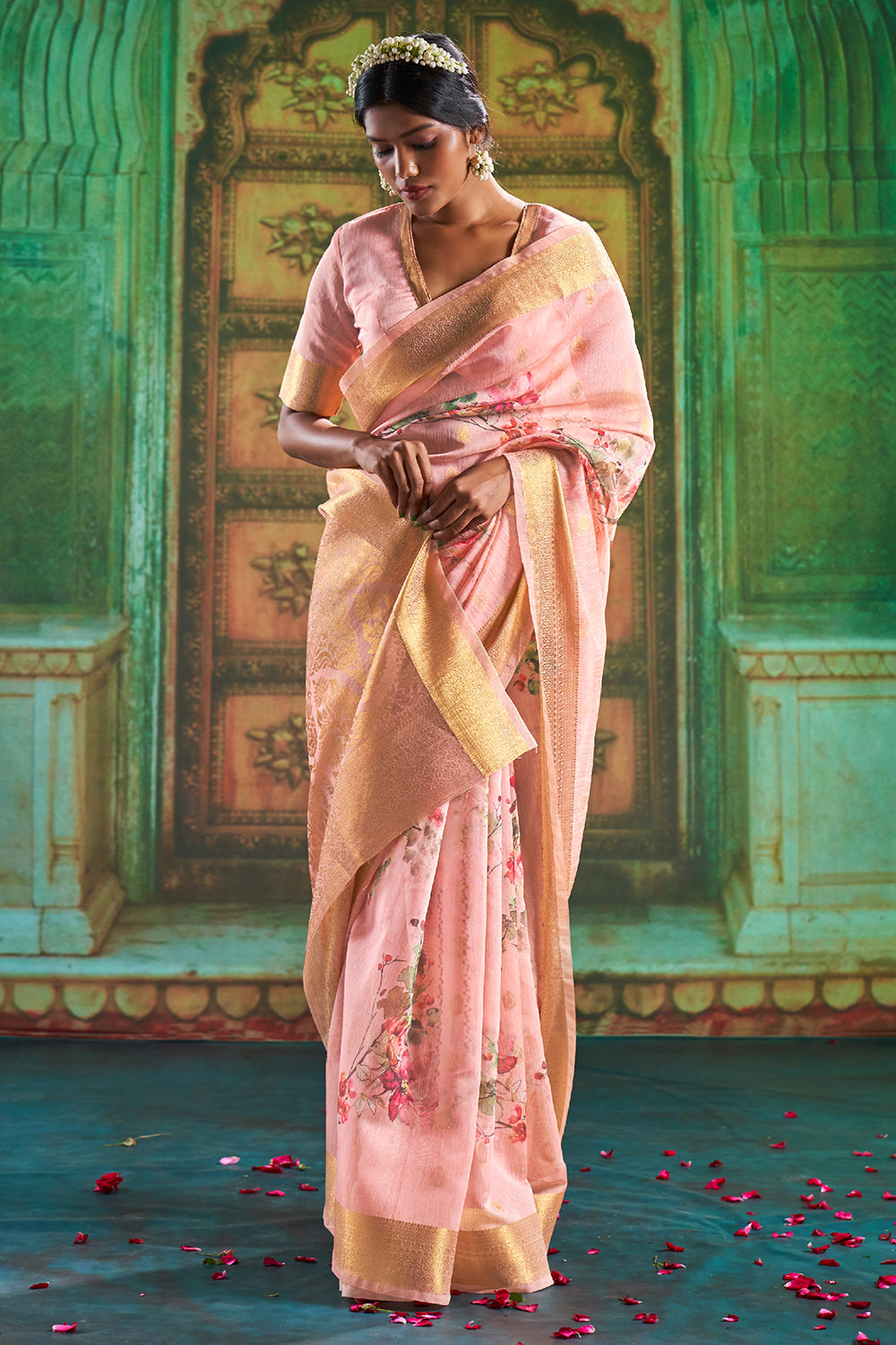 Buy Hot Pink Shimmery Kanjivaram Saree Nitaraa
