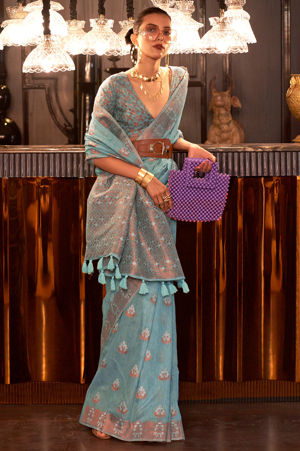 Buy Charcoal Black Ilkal Sarees Nitaraa