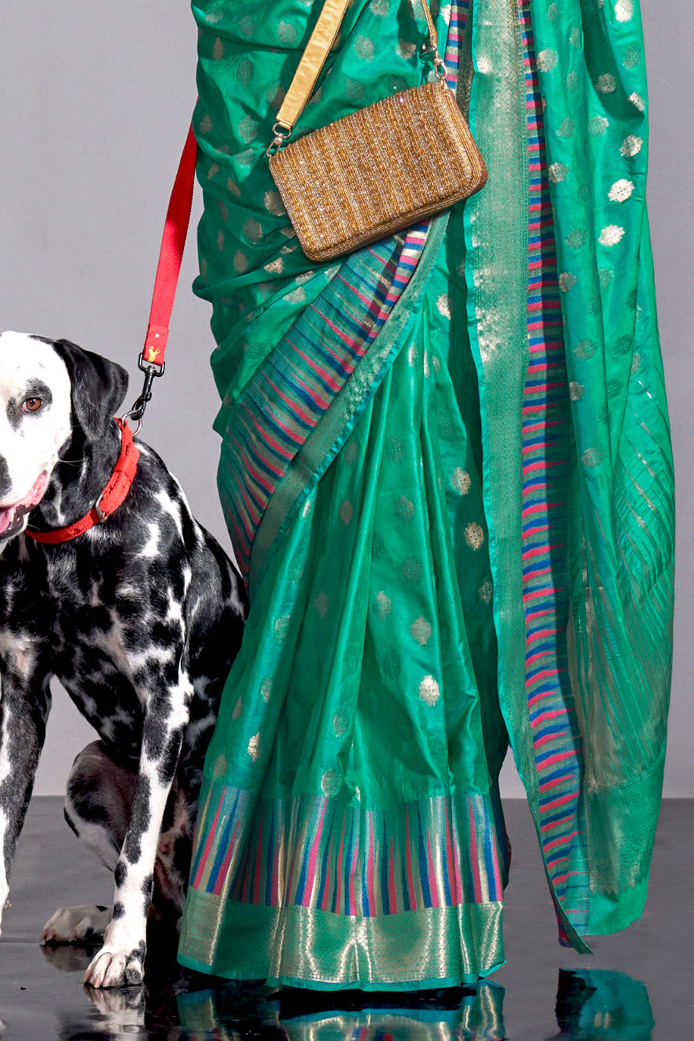 Green Banarasi Silk Saree With Blouse Piece