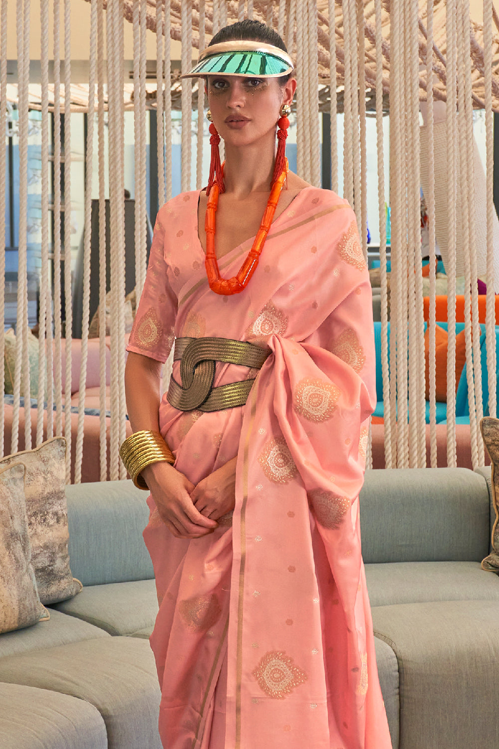 Buy Teal Blue Banarasi Art Silk Saree Nitaraa