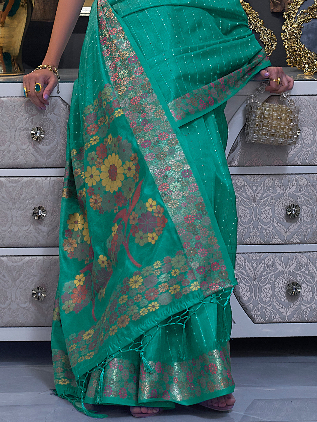 Sage Green Organza Saree