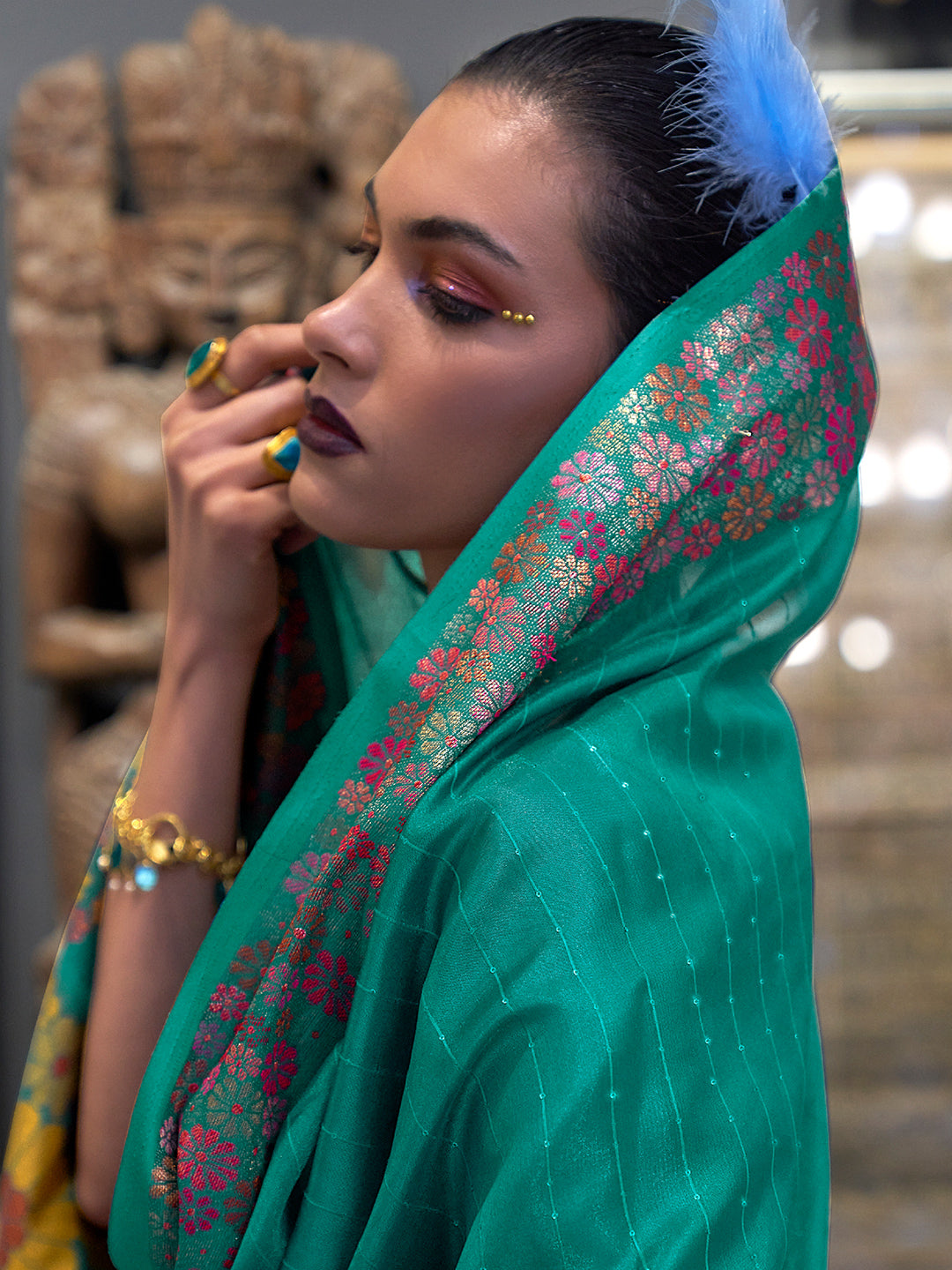 Sage Green Organza Saree