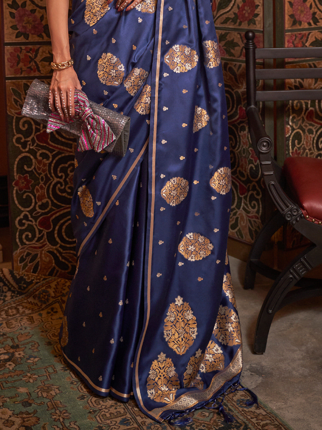 Deep Blue Banarasi Saree