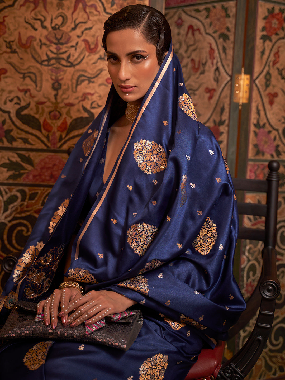 Deep Blue Banarasi Saree