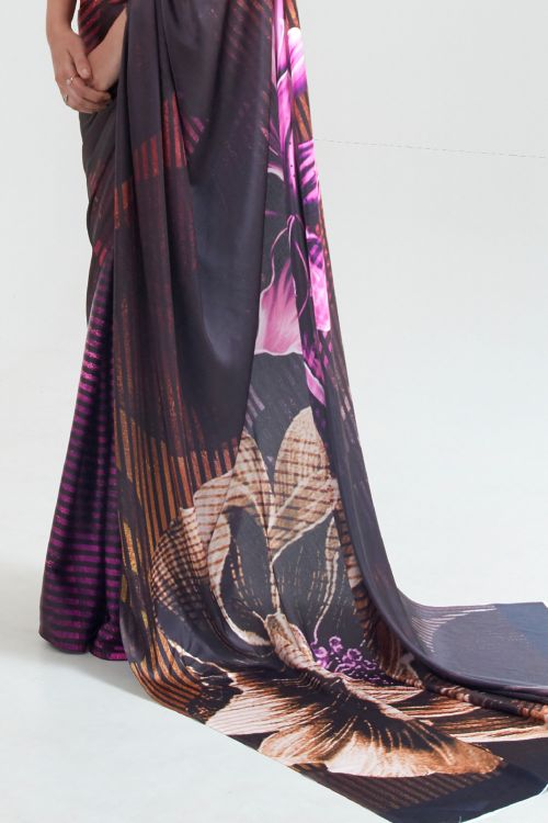 Buy Maroon Silk Blend Saree Nitaraa