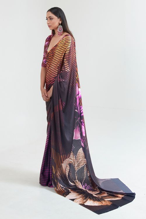 Buy Yellow Silk Blend Saree Nitaraa