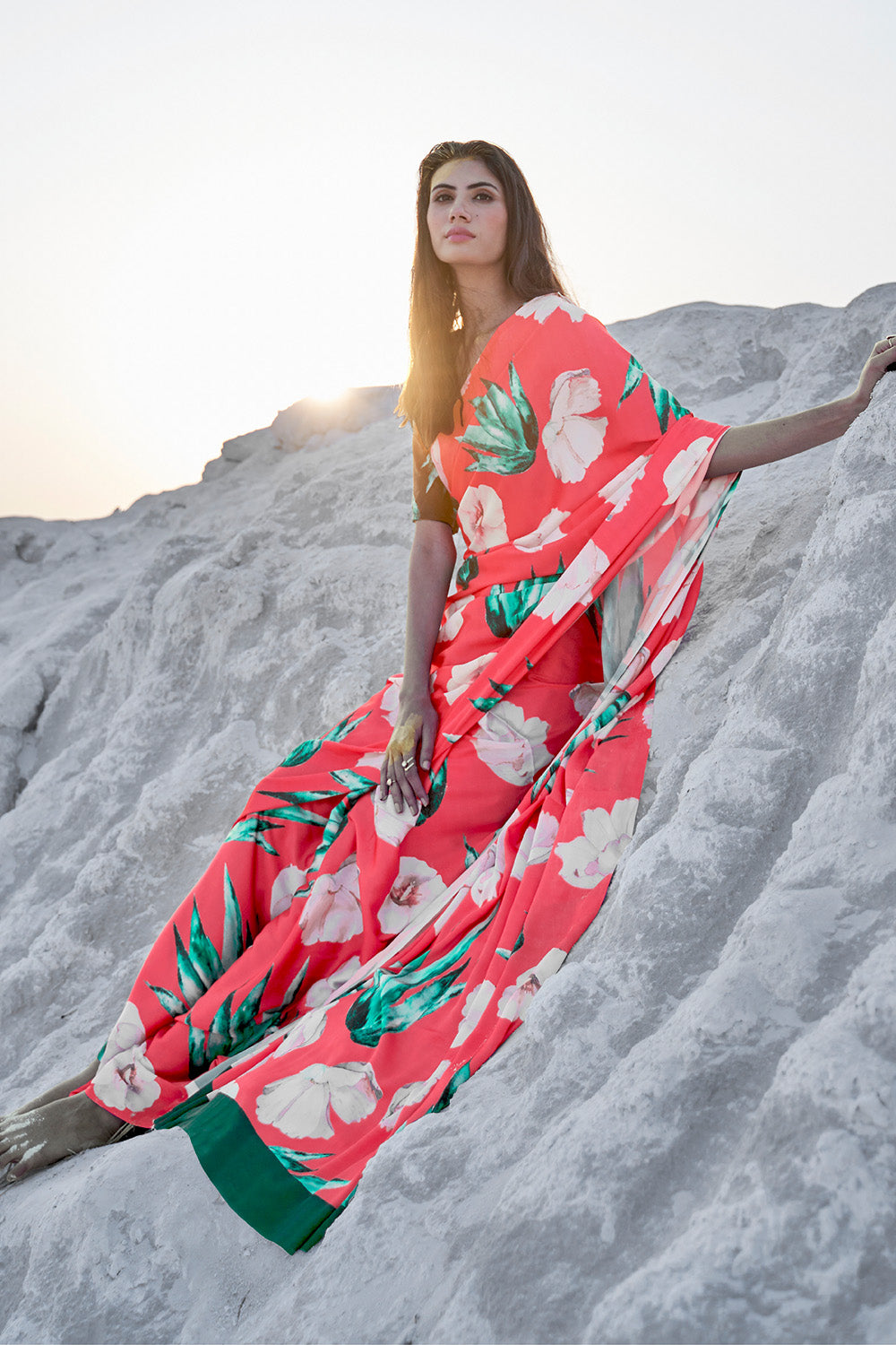 Buy Red Gota Zari Silk Saree With Blouse Piece Nitaraa