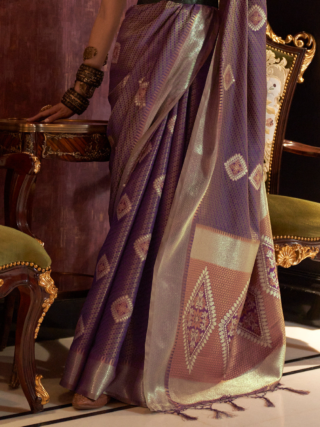 Tan Brown Banarasi Saree