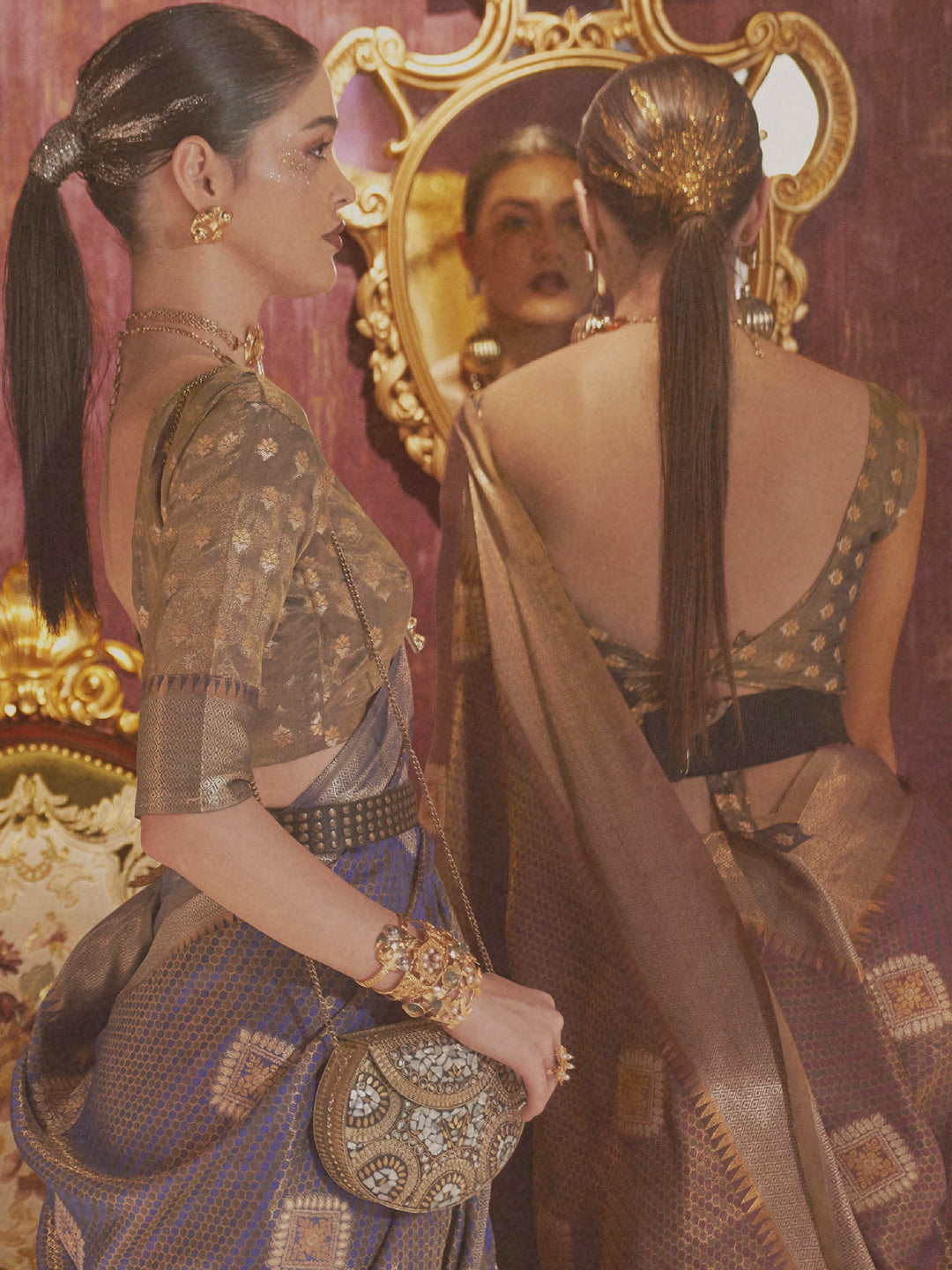 Tan Brown Banarasi Saree