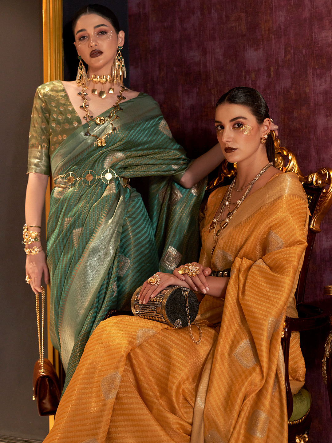 Sage Green Banarasi Saree