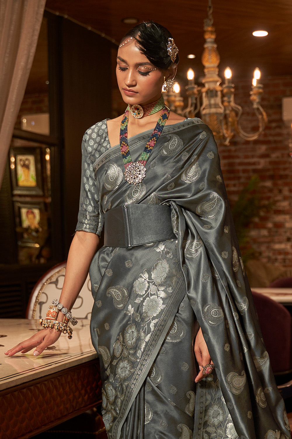 Buy Bottle Green Paithani Silk Saree Nitaraa